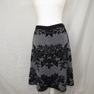 Cupio Fair Isle Knit Midi Skirt | Black & White | Size L